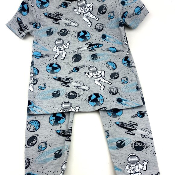 Boys Pajama Sleepwear Set Size 3T Matching 3pc Top Pants Bottoms Space Children - Picture 5 of 6